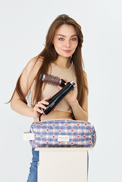 WOLF & ROCK Colorful Quilted Waterproof Hair Styling Bag and Organizer