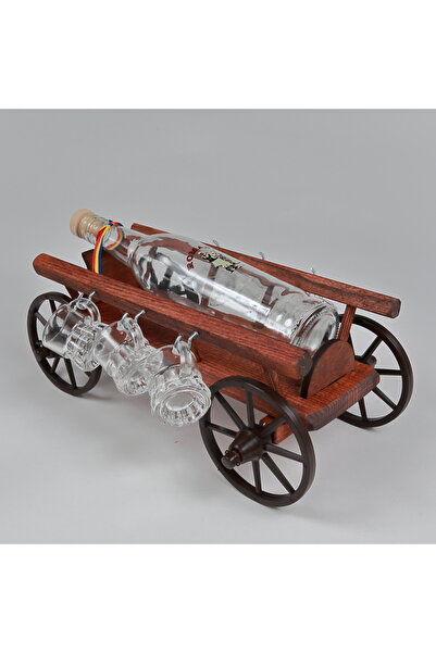 LimArt Cart with bottle and 6 glasses of brandy - Romania 1x500 ml,6x25 ml - ...