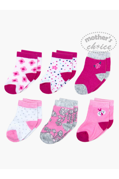 Mother's Choice By Styli Pack of 6 - Straight Head Cotton Rich Ankle Socks, 0...