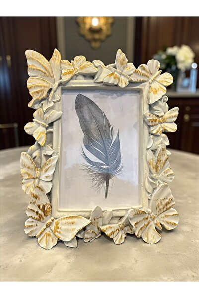 Peramari Decorative Polyester Picture Frame Butterfly Cream Gold Antique 17X1...