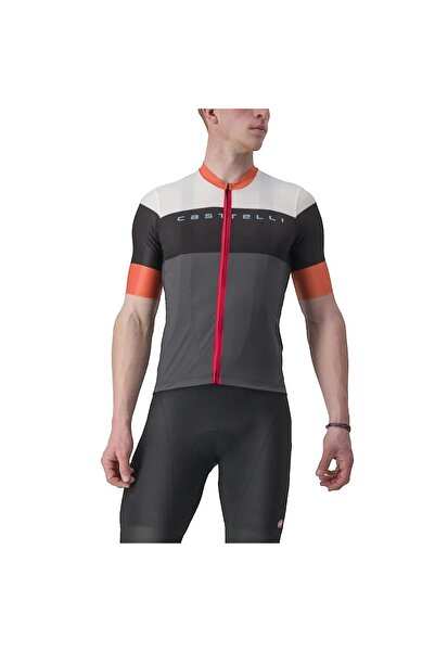 Castelli Tricou ciclism bărbați Sezione - Gri/Portocaliu - S