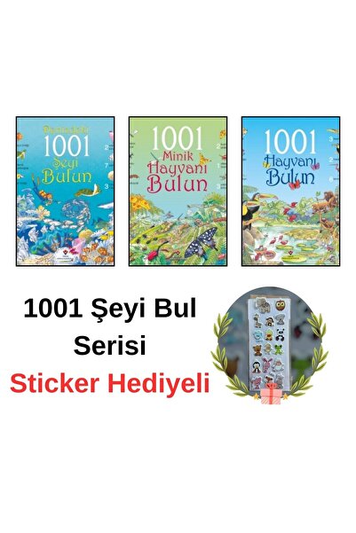 Tübitak Yayınları 1001 Şeyi Bul Serisi 3’lü Kitap Seti | Sticker Hediyeli | D...