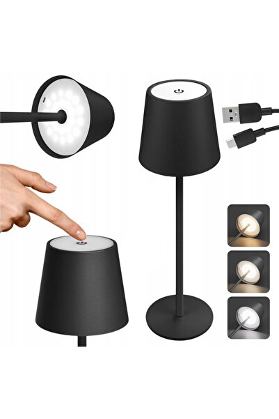 zola Lampa de noptiera, LED, 3W, 270 lm, comutator tactil, baza rotunda, cabl...