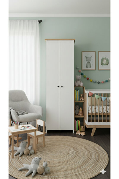 KZY Mobilya Şapkalı 8 Raflı Çocuk Dolap&Gardırop Kıyafet Dolabı