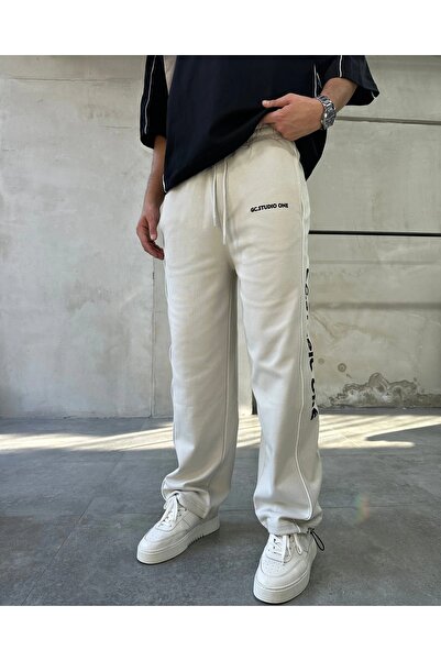 DIFRANSEL JEANS Men's Double Face Baggy Sweatpants with Stoppers