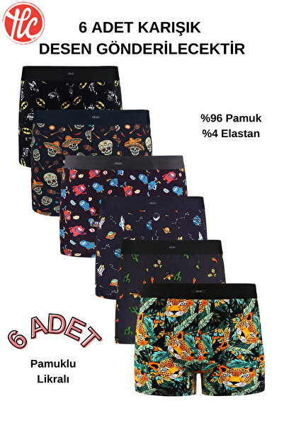 Jiber Boxeri pentru bărbați, 6 bucăți, imprimați digital, flexibili, conforta...