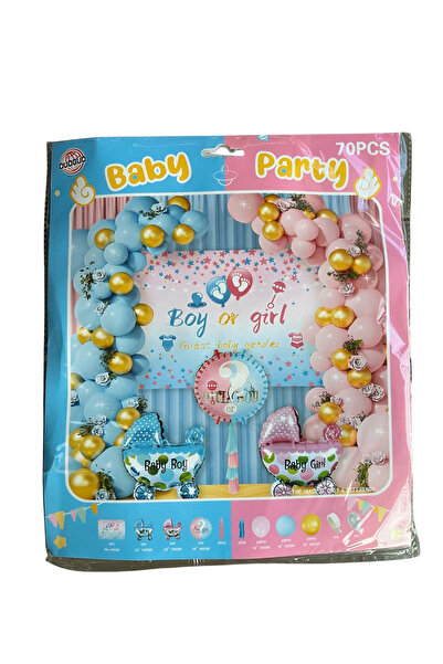 Your Baby Store Boy or Girl – Gender Reveal Balloon Arch Set, 70 pieces