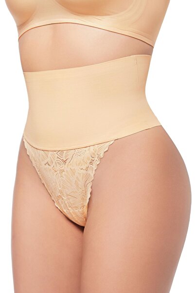 Dotail HBselect women's shaping panties, 3XL, high waist, thong design, beige...
