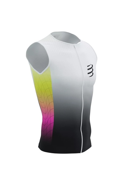 Compressport Men's running top Tri Postural Aero SS 2024-White/Multicolor-S