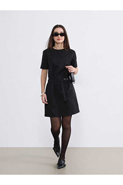 LC Waikiki Rmz Gi̇yi̇m Farkiyla Petite Zero Roba Collar Belted Mini Dress