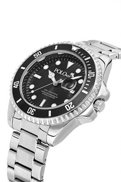 Polo Air Men's Wristwatch with Lens Calendar Silver Black Color Pl-7073E3X