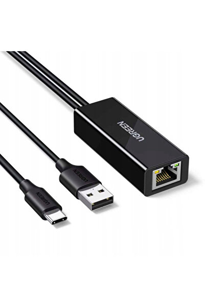 Ugreen Мрежов адаптер Type-C към RJ45 Ugreen, 100Mbps, черен