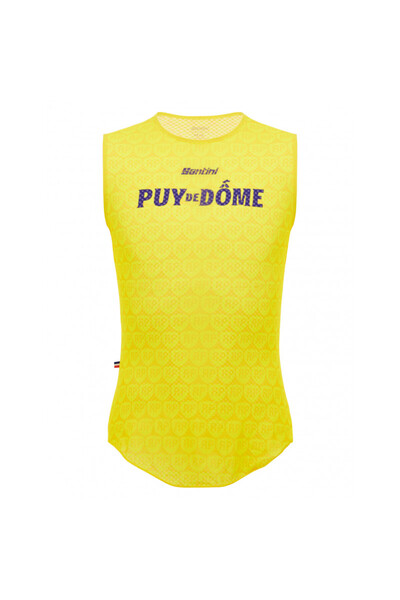 Santini Puy De Dome Men's Cycling Jersey-Yellow-XS/S