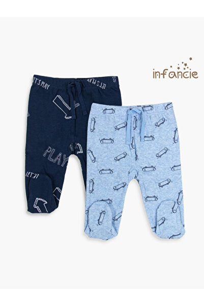 Infancie By Styli Pack of 2 - Baby Premium Cotton Footed Pants