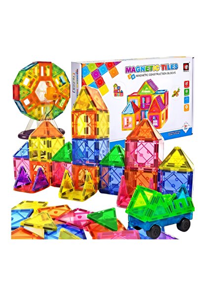 iTin Magnetic construction set 70 colorful pieces, creative educational game ...