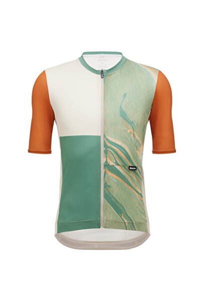 Santini Men's cycling jersey Sandstorm-Green/Orange-XL