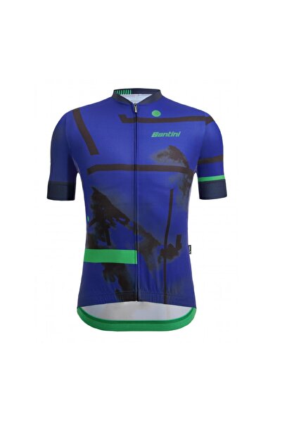 Santini Tricou ciclism Delta Berg pentru bărbați - Albastru - S