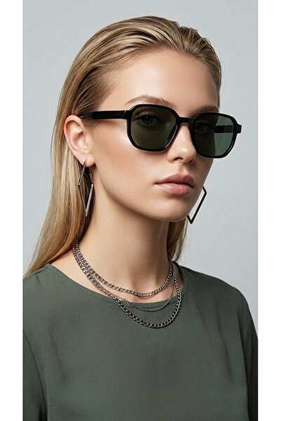 JULIANO Fallon Black-Green Sunglasses