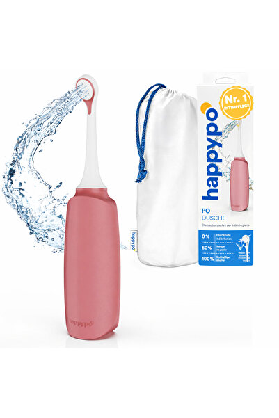 Dotail Интимен душ за хигиена HappyPo, 300 мл, пластмаса, червен, преносим