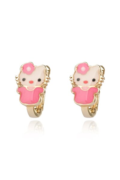 BERK MÜCEVHERAT 14 Ayar Altın Hello Kitty Figürlü Çocuk Küpesi