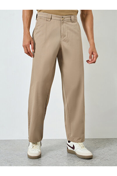 Styli Men Beige Baggy Fit Trousers
