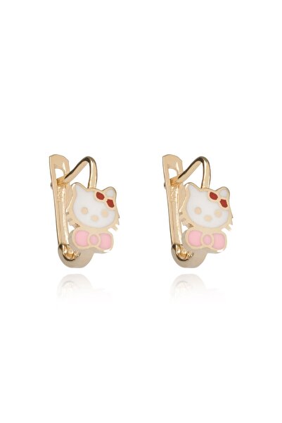 BERK MÜCEVHERAT 14 Ayar Altın Hello Kitty Figürlü Çocuk Küpe