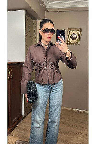 ALVOR Eyelet Cord Tie Design Shirt