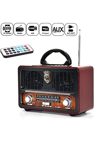 Tastech ŞARJLI NOSTALJİK RETRO RADYO SD KART USB BLUETOOTH FM RADYOLU TAŞINAB...