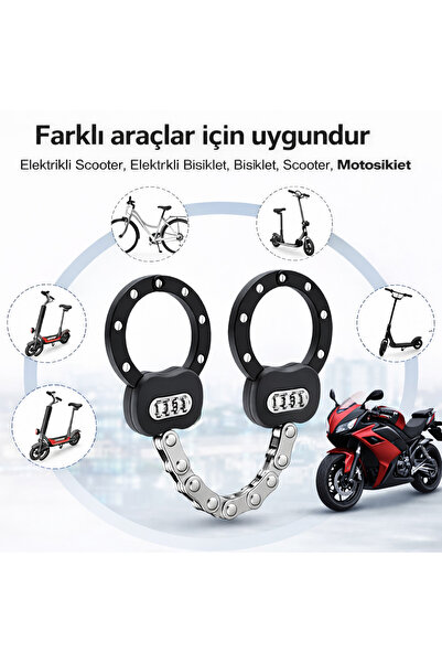 ax7 Sertleştirilmiş Çelik Scooter & Bisiklet Güvenlik Kilidi – Anti-Hırsızlı