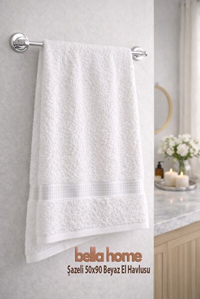 Bella Home 2-Pack White Hand & Face Towels |   50X90 cm |   Soft and Absorben...