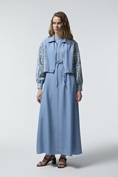 Zühre Tk-1824 Noa Jacket and Dress 2-Piece Blue Set