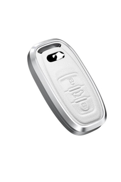 Audi Husa din aluminiu și piele pentru cheie inteligentă A3 A4 B8 B9 A6 A7 4K...