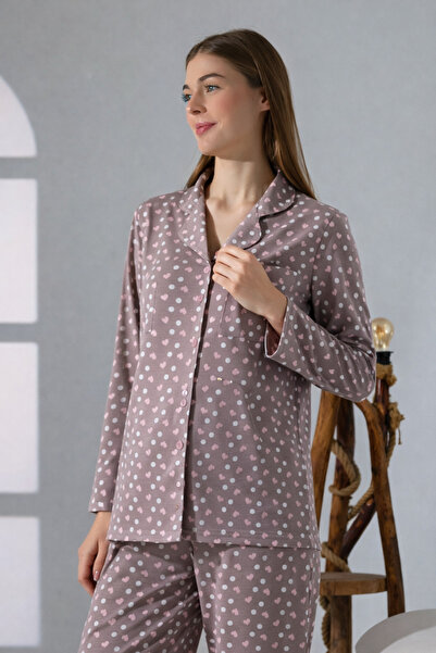 LİKAPA Likapashop Combed Cotton Long Sleeve Pajama Set 001352-04