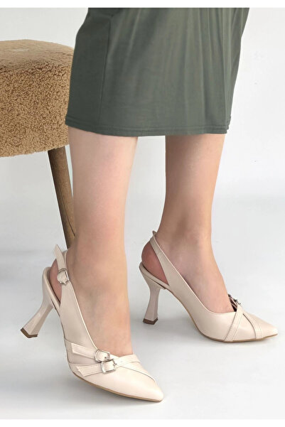 ARMÜZ Jedda Beige Skin Heeled Shoes