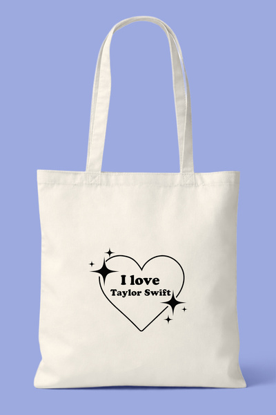 Hayali Şeyler I Love Taylor Swift Printed Tote Bag - Casual Shoulder Bag