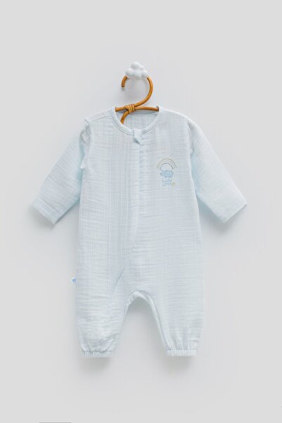 Caramell 1-12 Months Jungle Friends Muslin Jumpsuit - Blue