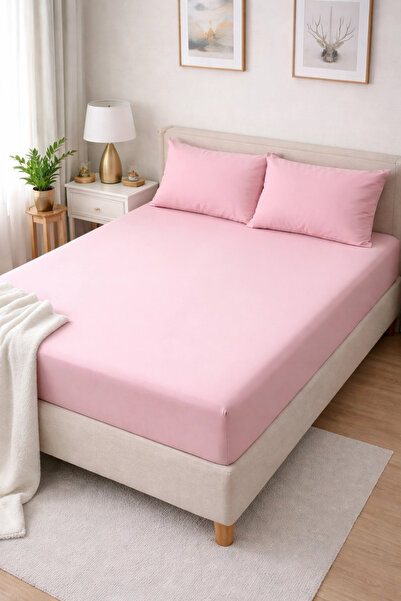 Clasy Ranforce Elastic Sheet Set Double Size Pink Çklç-241 100% Cotton