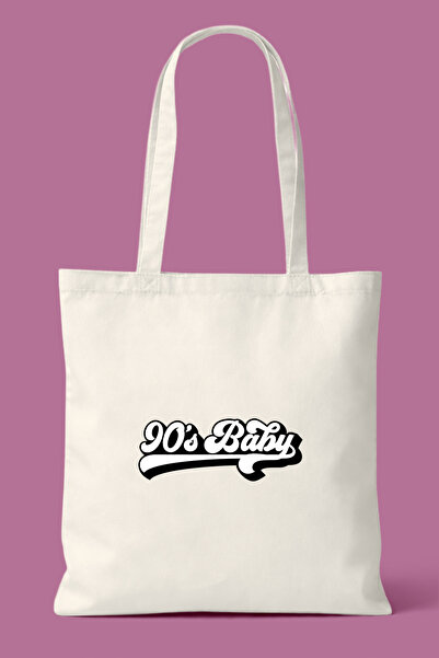 Hayali Şeyler 90's Baby Retro Written Vintage Style Printed Tote Bag - Daily ...