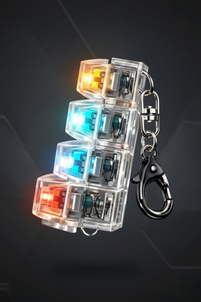 AYMELEK Stress Relief Lighted Keyboard Sound-Making Lighted Keypad Keychain