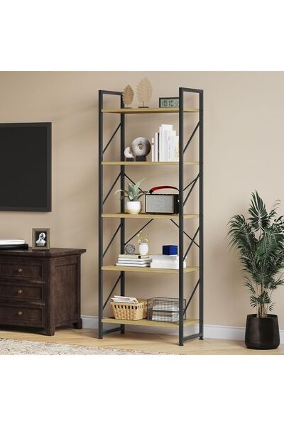 Dotail Βιβλιοθήκη YITAHOME, 5 ράφια, 60 x 30 x 158 cm, μεταλλικός σκελετός κα...