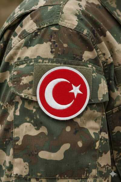 Ö ÖZMERT ASKERİ MALZEME Türk Bayrağı Nakışlı Arma