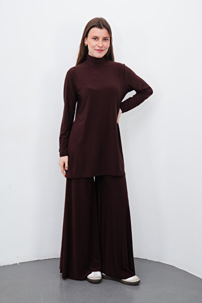 penyebizden Maxi Tunic & Pants Set-Brown