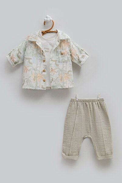 Caramell Free Boy Triple Set for Ages 3-18 Months - Green