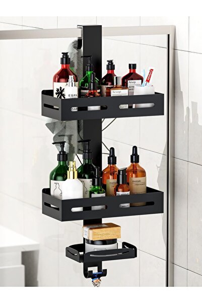 Dotail Raft de duș Uamector, suspendat, 3 rafturi, nu necesită găurire, 23 x ...