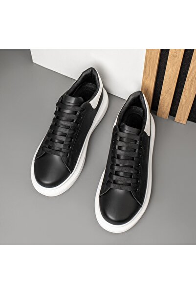 Modlet.ro Sneakerși din pânză cu șireturi pentru bărbați, albi și negri, MOD1...