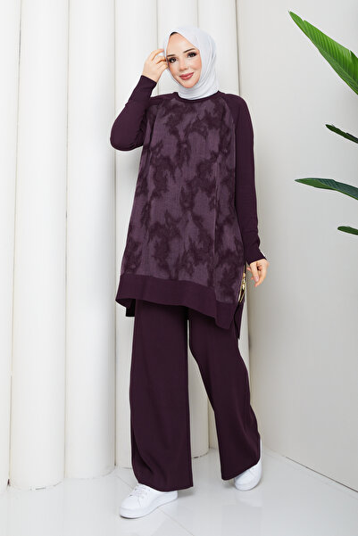 Pamuk Butik Women's Silk Kupra Cloud Patterned Trousers and Double Mercerized...