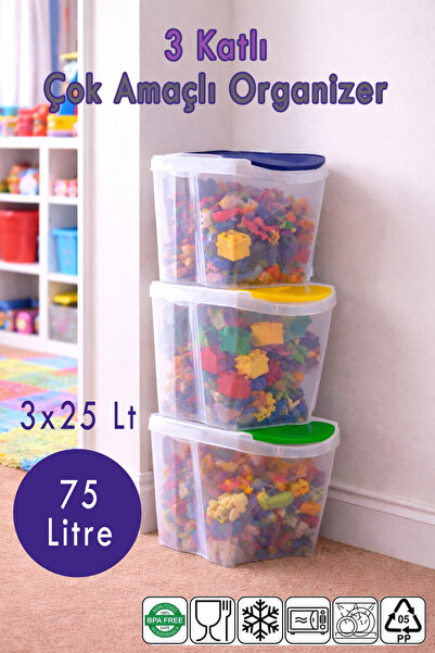 Ezupack 75 lt Oyuncak Dolabı Kutusu Saklama Box Patates Soğan Banyo Mutfak Se...