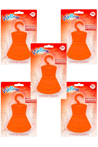 Wellnax Elbise Askılı Gardırop ve Çekmece Kokusu - Tropical Flowers 5'li Avan...