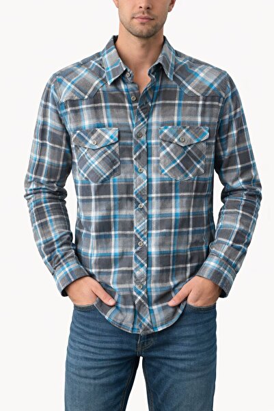 FBI Cămașă bărbătească în carouri – stil casual