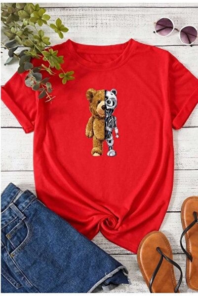 YK WEAR تي شيرت نسائي/بناتي كبير الحجم باللون البيج، نصفه من القطيفة ونصفه مط...